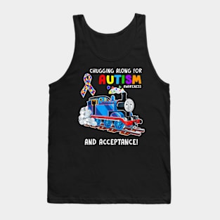 Autism Awareness Train Puzzle Piece Kids Family Love Accept Tank Top